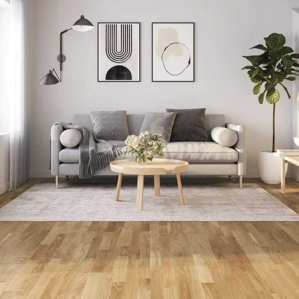 natural wood floor cleaning sample of living area