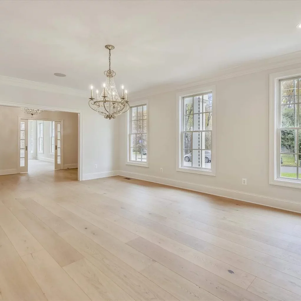 natural wood floor cleaning sample of empty family room