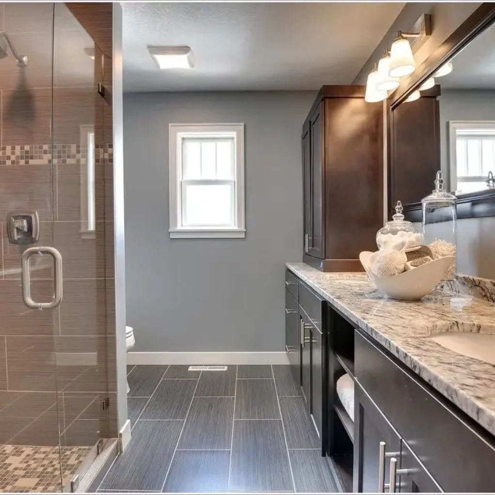 residential tile and grout cleaning bathroom with tile flooring